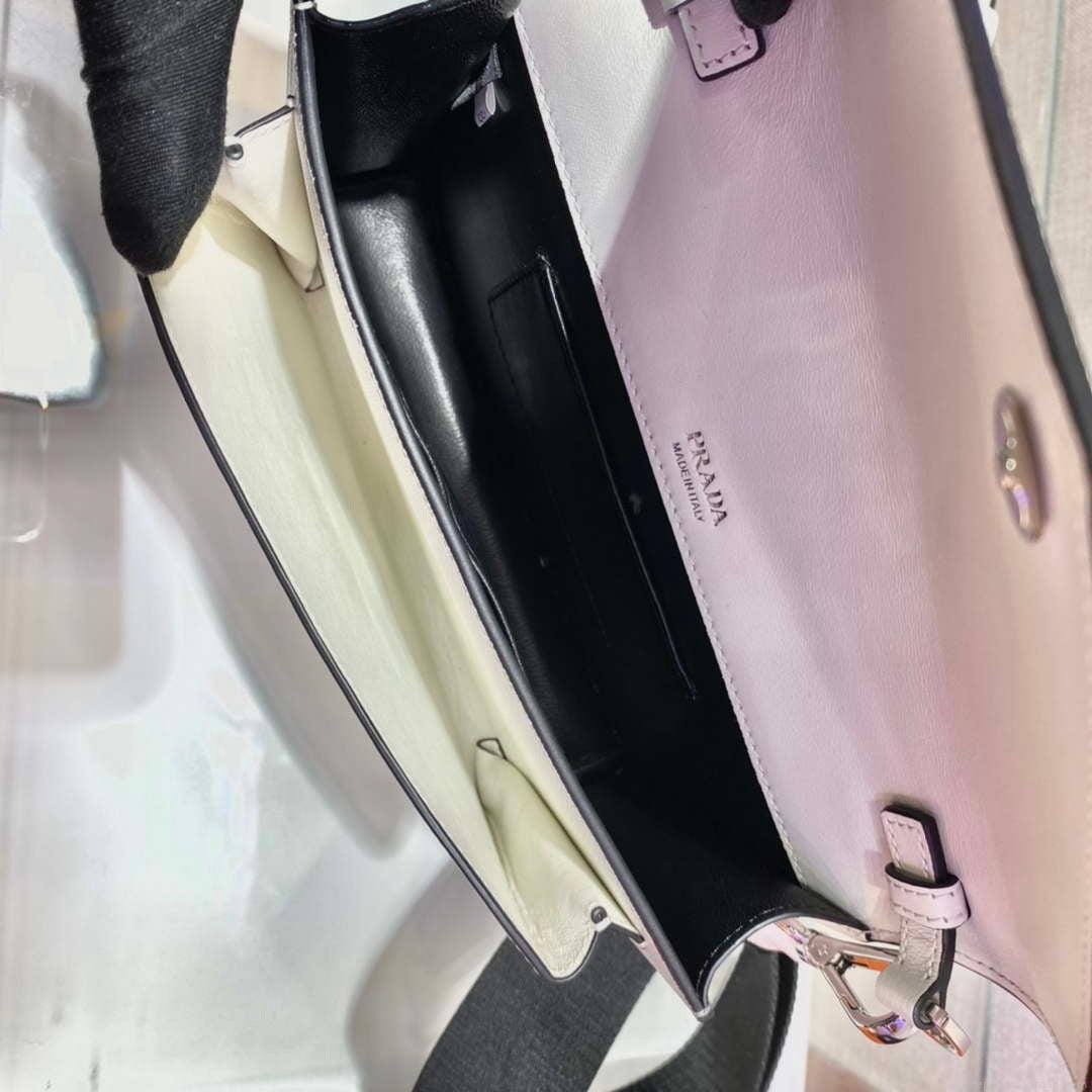 Prada 1BP020 Saffiano leather mini envelope bag White