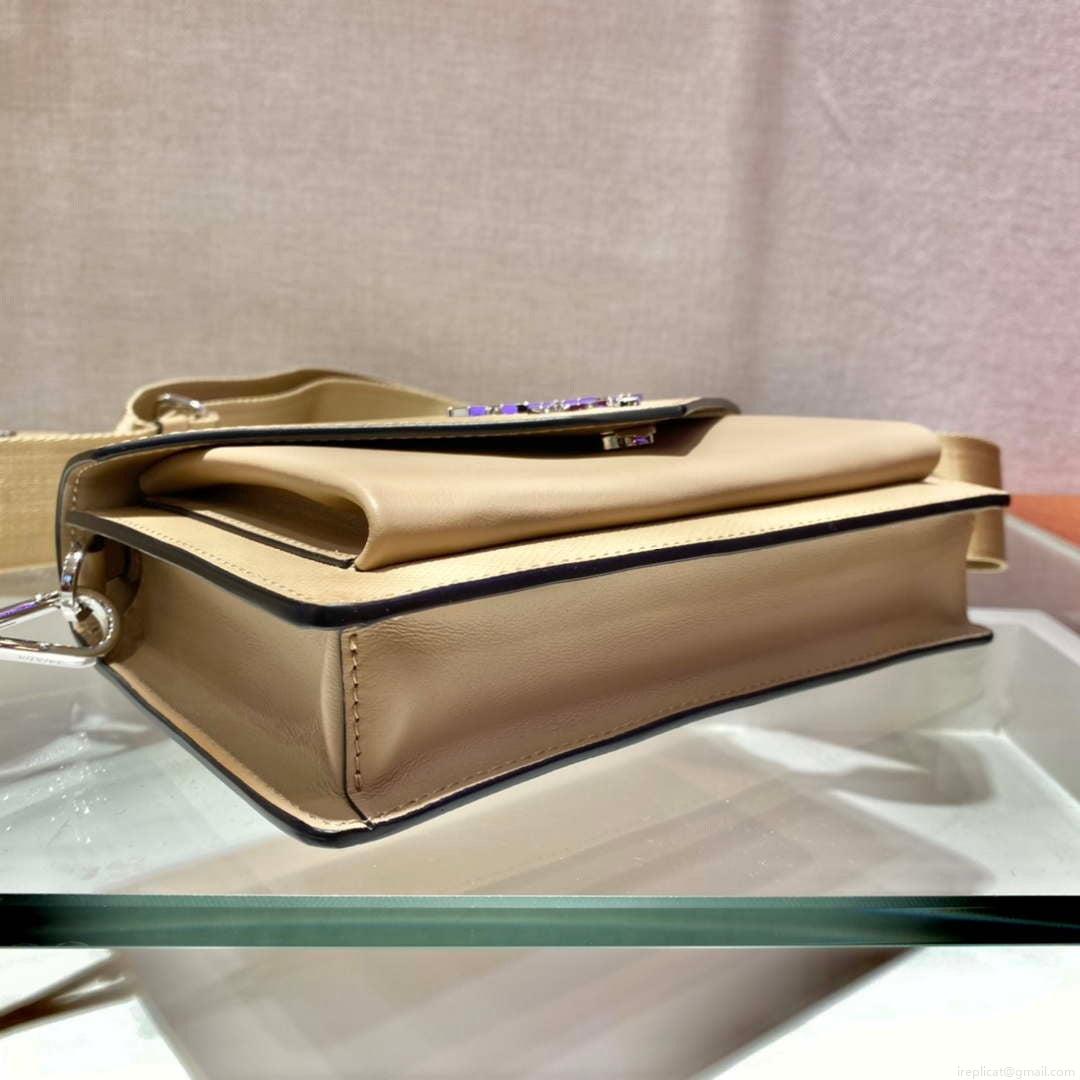 Prada 1BP020 Saffiano leather mini envelope bag Apricot