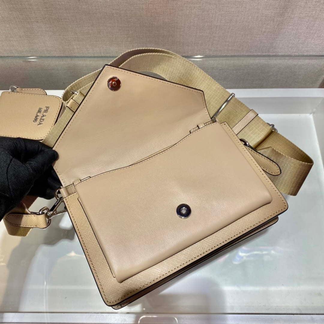 Prada 1BP020 Saffiano leather mini envelope bag Apricot