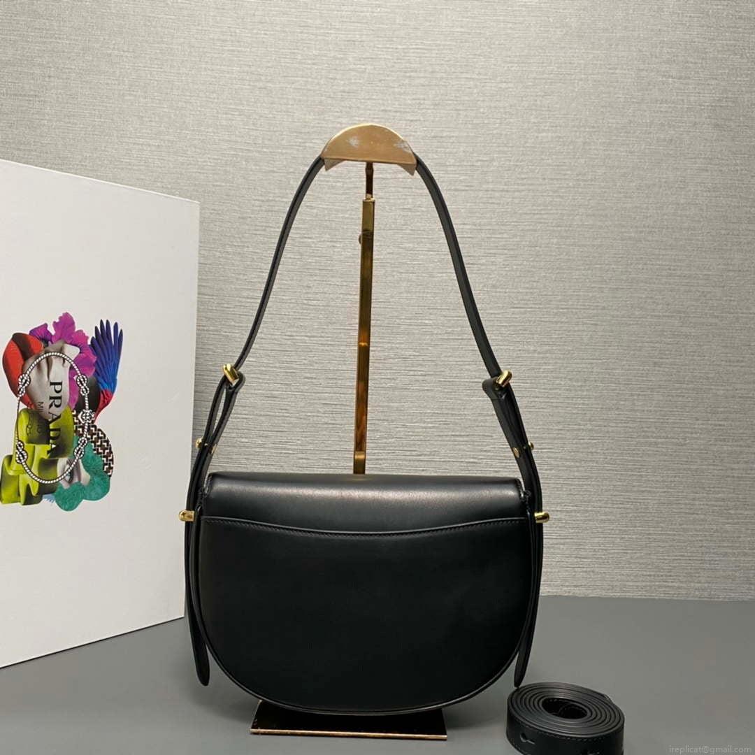 Prada 1BD365 Leather shoulder bag Black