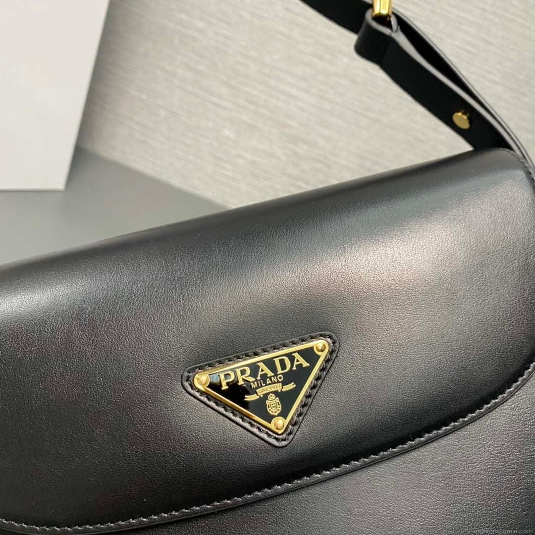 Prada 1BD365 Leather shoulder bag Black