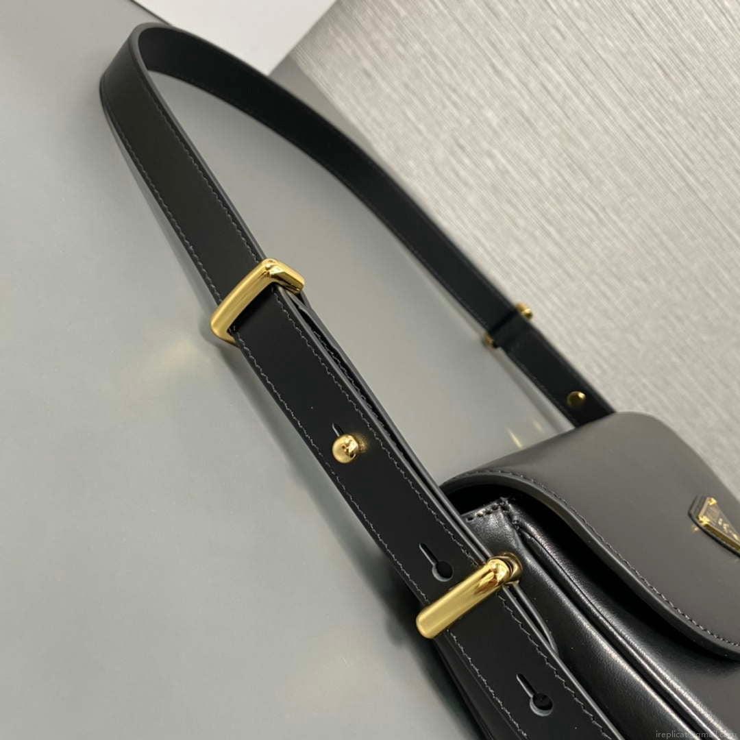 Prada 1BD365 Leather shoulder bag Black