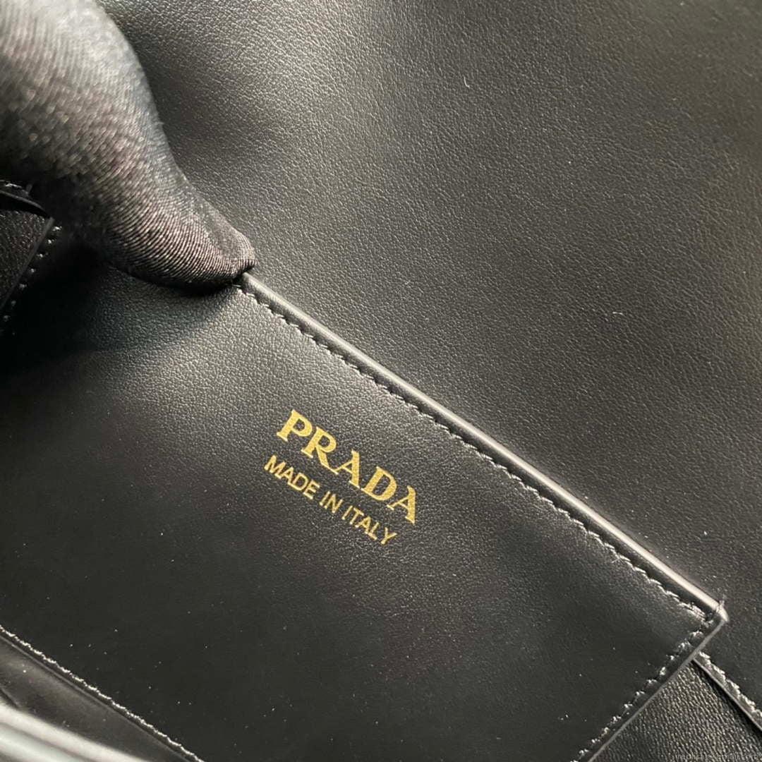 Prada 1BD365 Leather shoulder bag Black