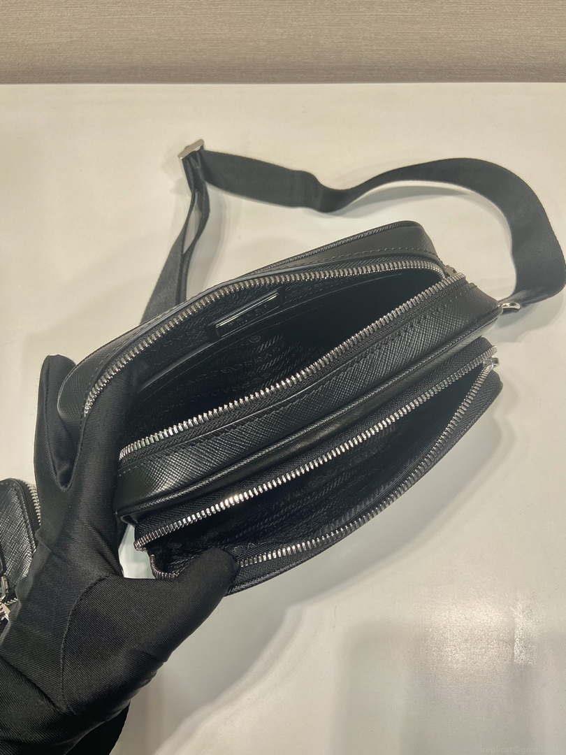 Prada 2VH170 Saffiano leather shoulder bag Black