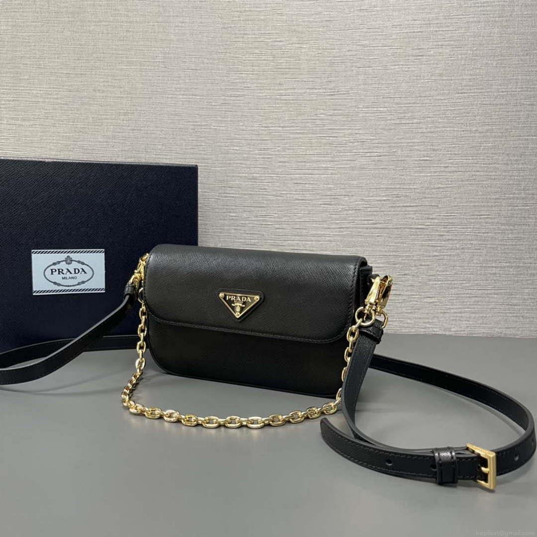 Prada 1BD356 Saffiano leather mini-bag Black