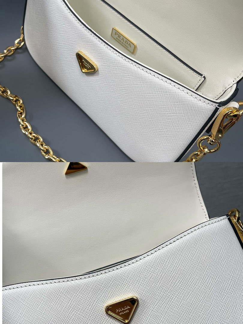 Prada 1BD356 Saffiano leather mini-bag White