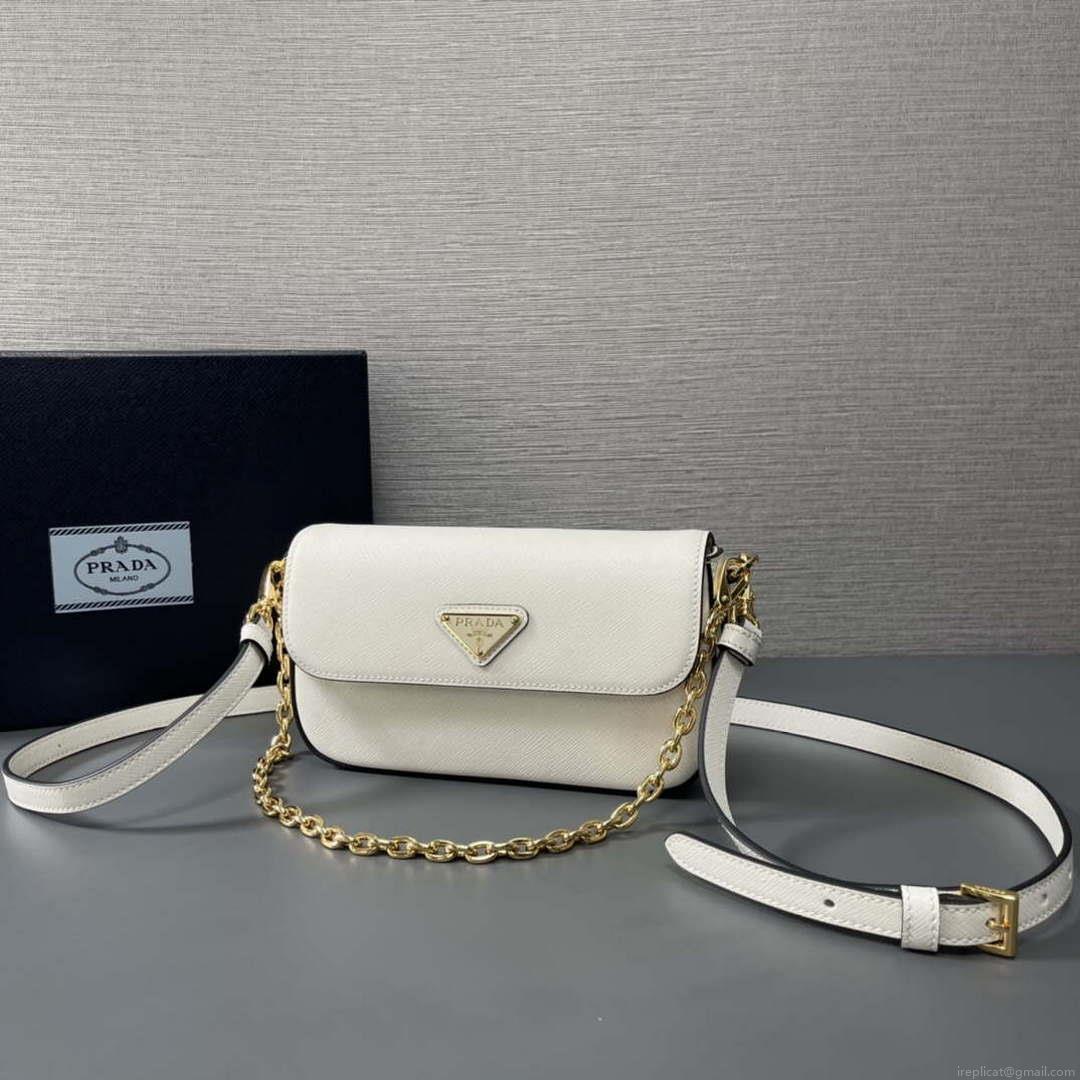 Prada 1BD356 Saffiano leather mini-bag White