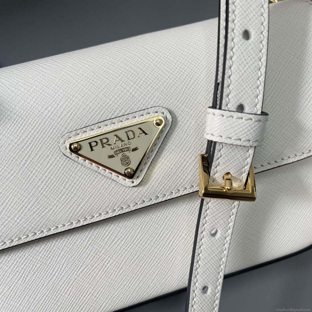 Prada 1BD356 Saffiano leather mini-bag White