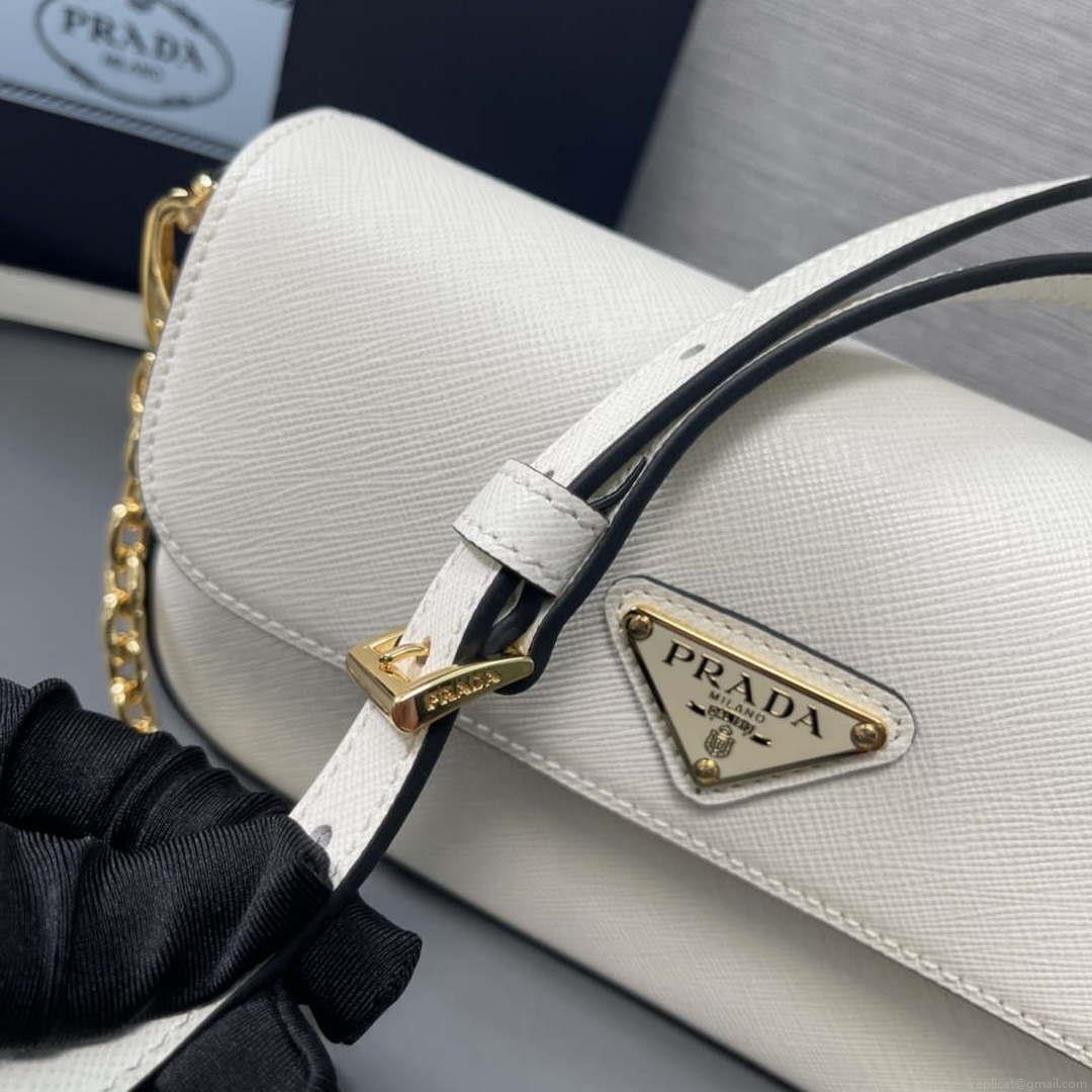 Prada 1BD356 Saffiano leather mini-bag White