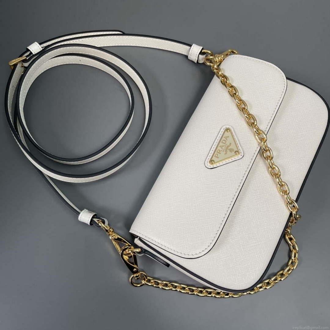 Prada 1BD356 Saffiano leather mini-bag White