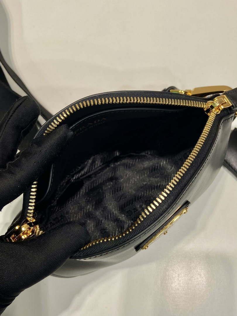 Prada 1BH212 Black Leather Mini Shoulder Bag