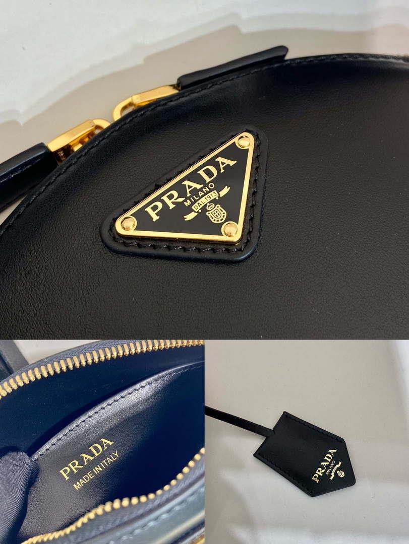 Prada 1BH212 Black Leather Mini Shoulder Bag