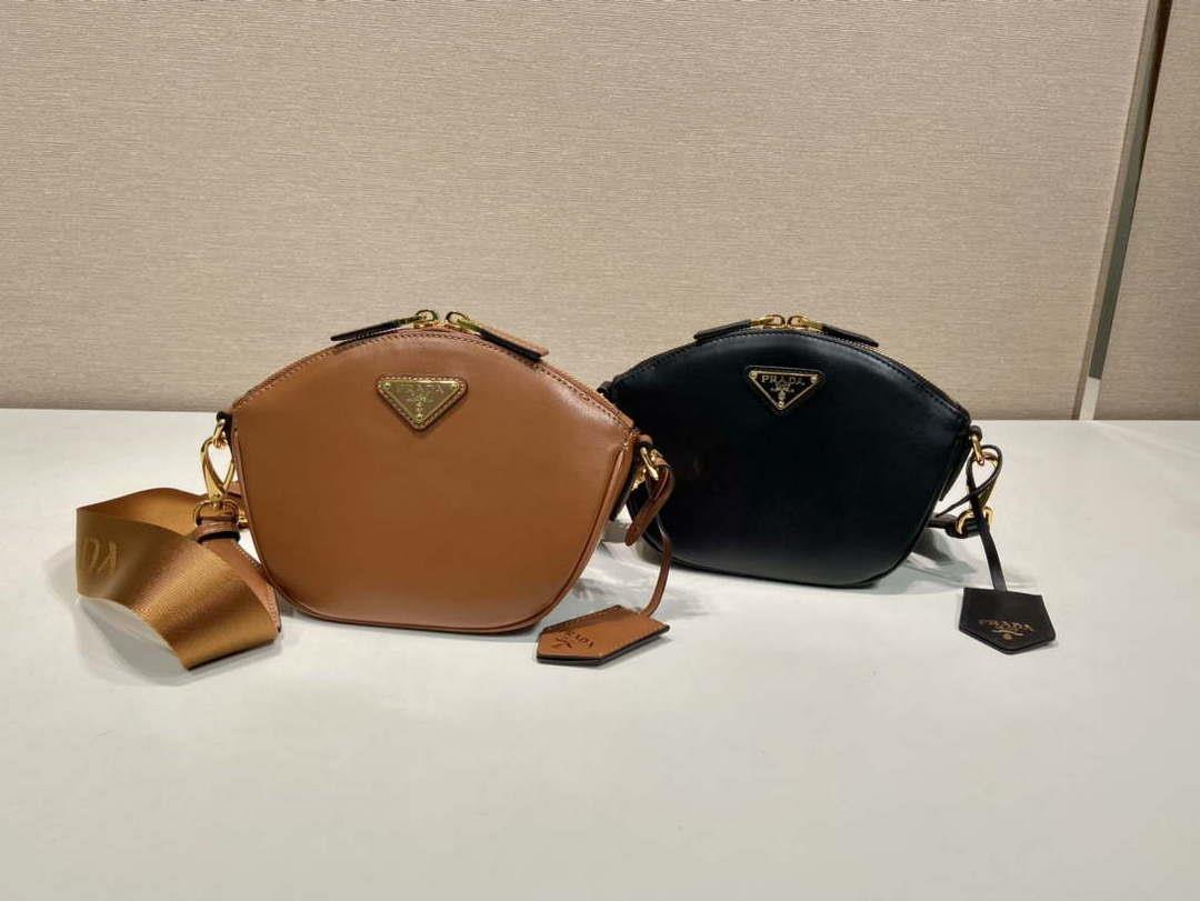 Prada 1BH212 Brown Leather Mini Shoulder Bag