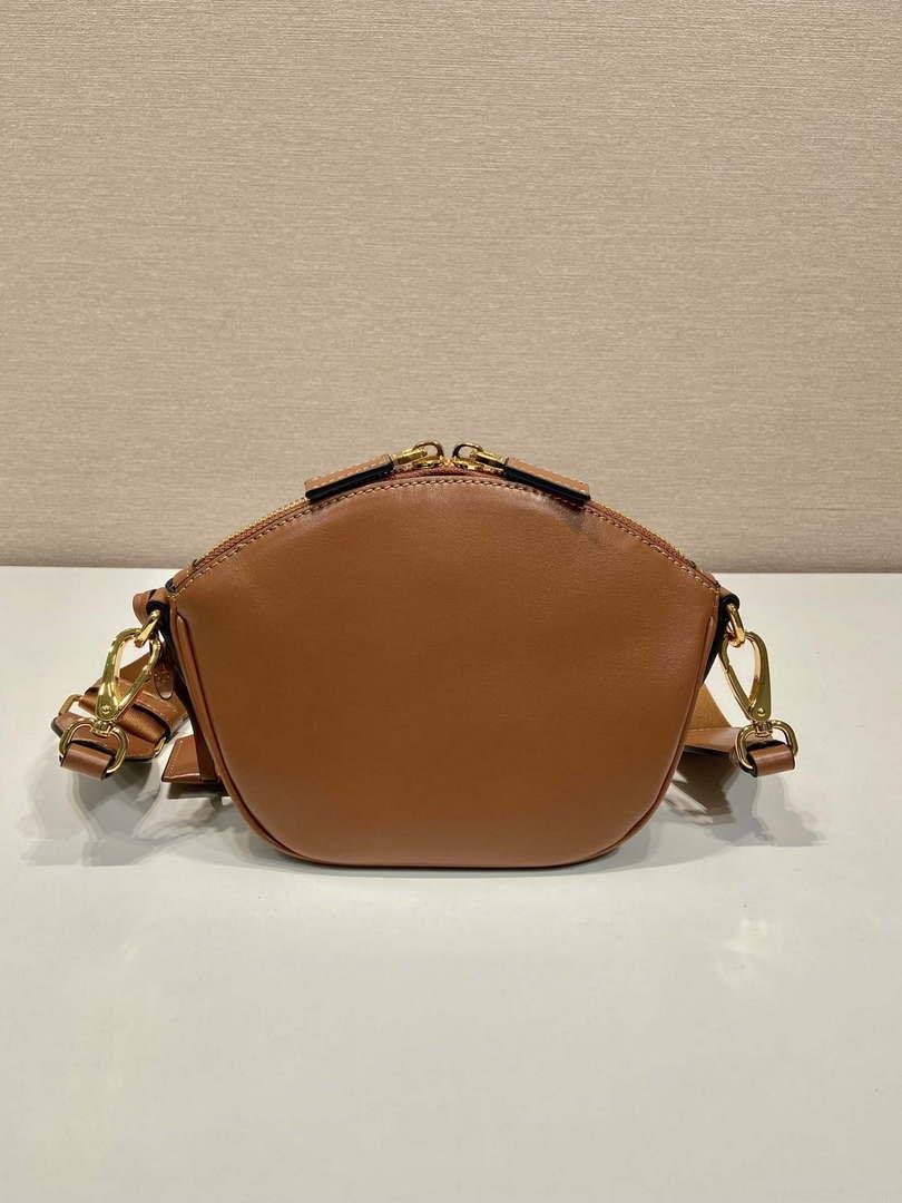 Prada 1BH212 Brown Leather Mini Shoulder Bag