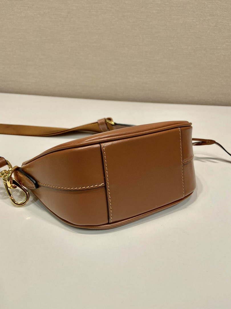 Prada 1BH212 Brown Leather Mini Shoulder Bag