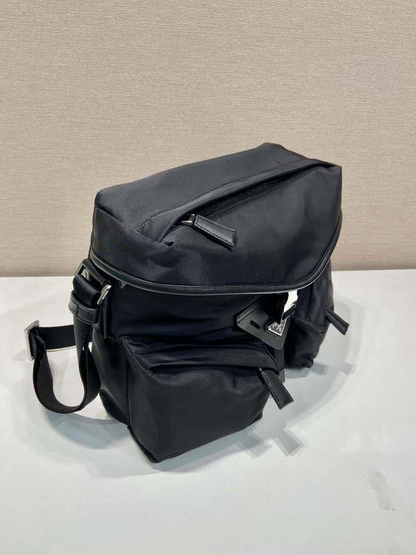 Prada 2VD062 Re-Nylon and leather shoulder bag Black