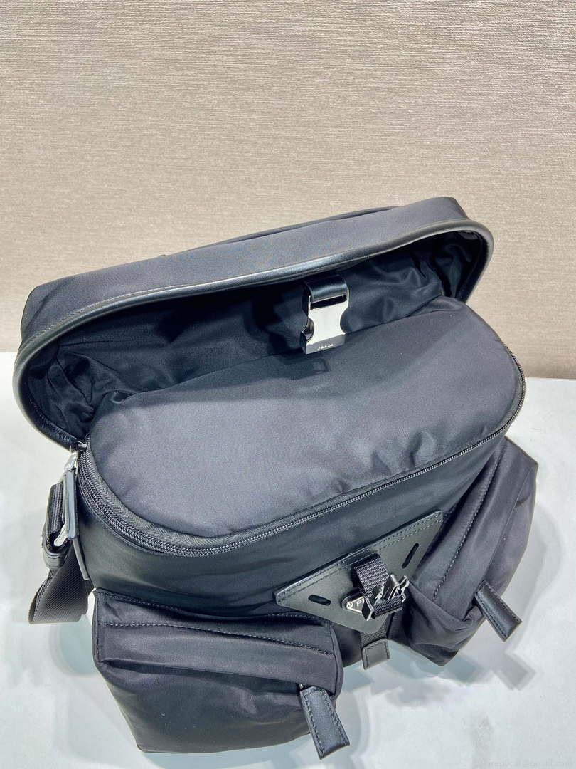 Prada 2VD062 Re-Nylon and leather shoulder bag Black