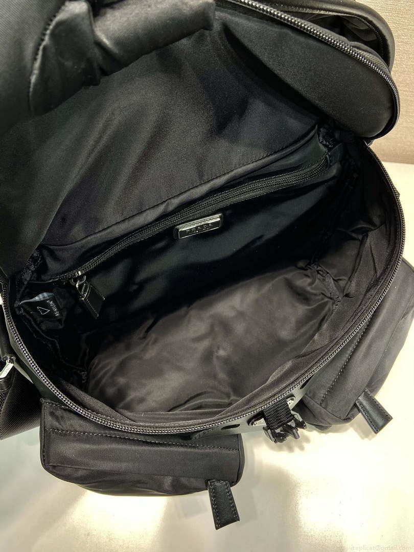 Prada 2VD062 Re-Nylon and leather shoulder bag Black