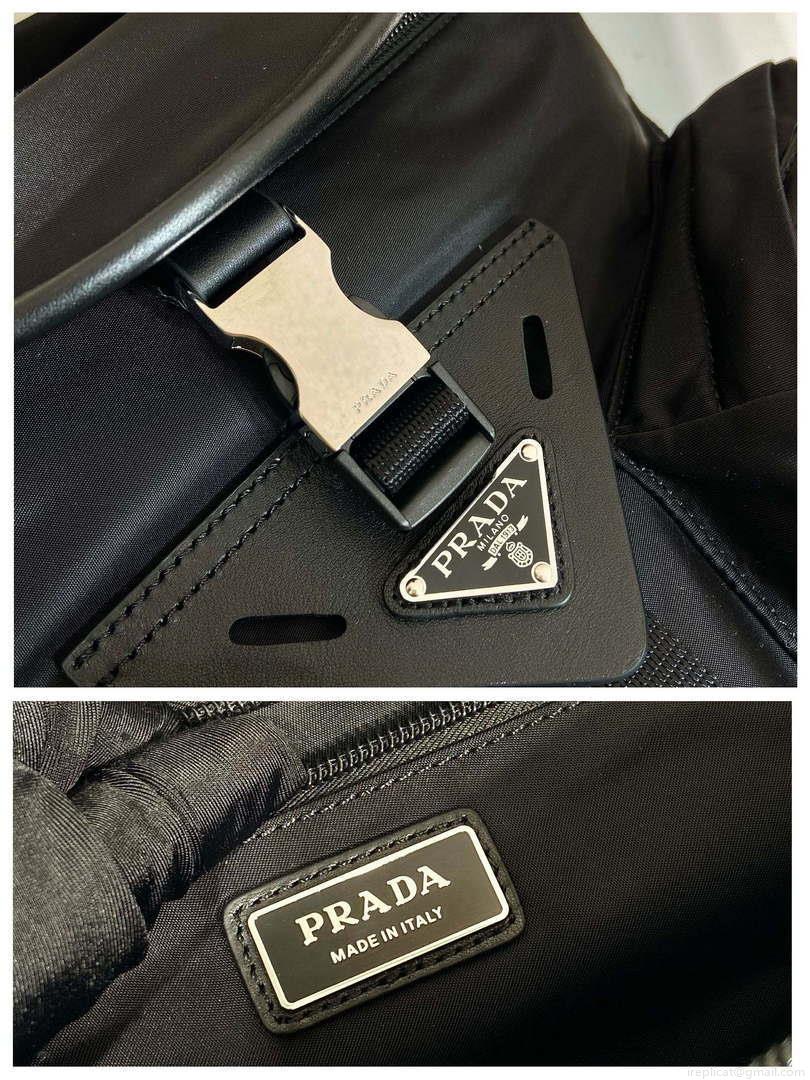 Prada 2VD062 Re-Nylon and leather shoulder bag Black