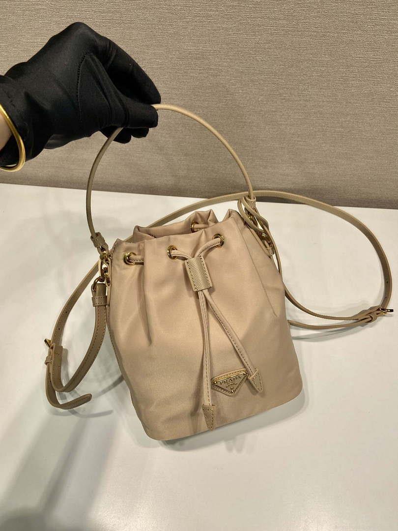 Prada 1BE067 Re-Nylon Satin mini-bag Apricot