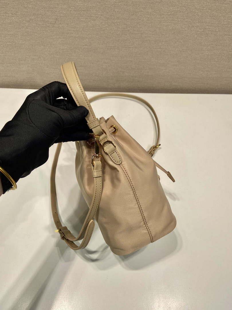 Prada 1BE067 Re-Nylon Satin mini-bag Apricot