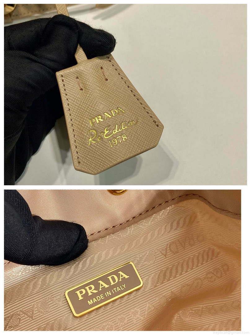 Prada 1BE067 Re-Nylon Satin mini-bag Apricot