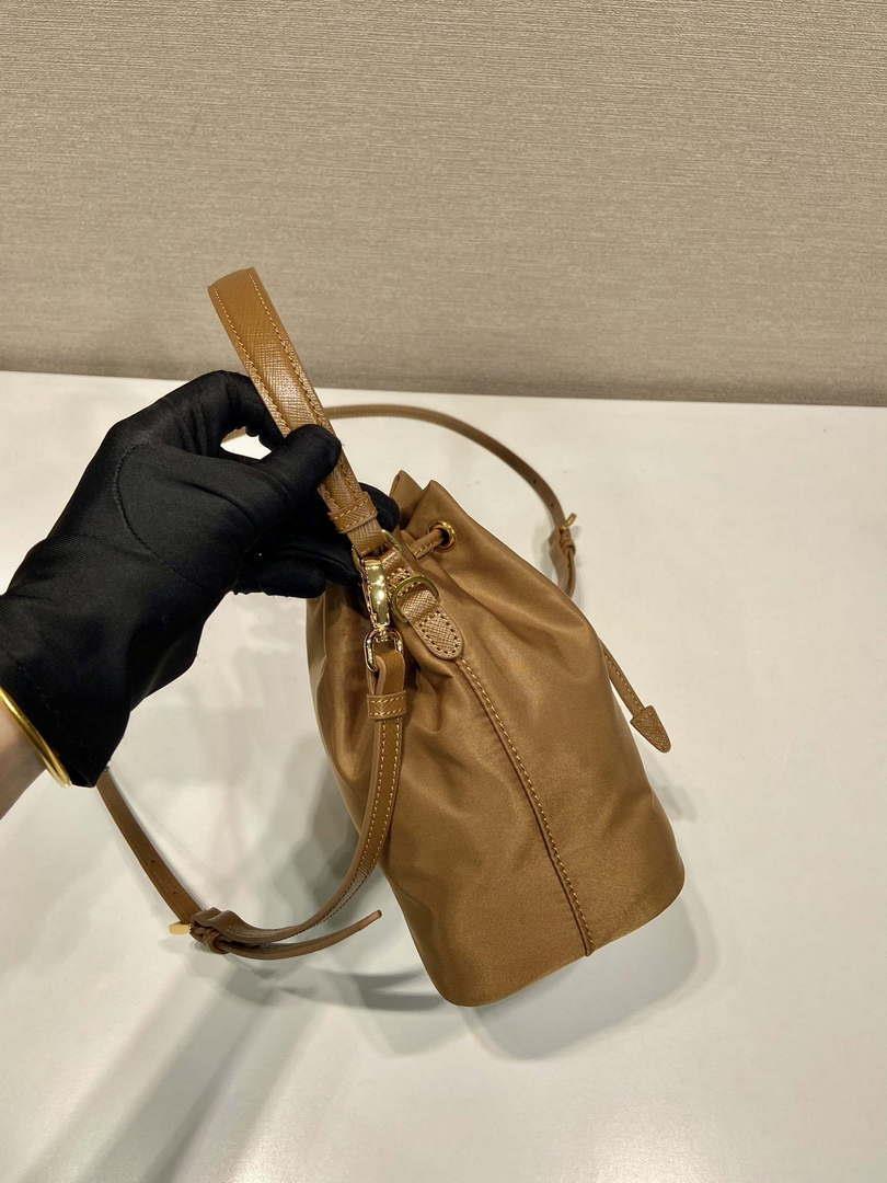 Prada 1BE067 Re-Nylon Satin mini-bag Brown