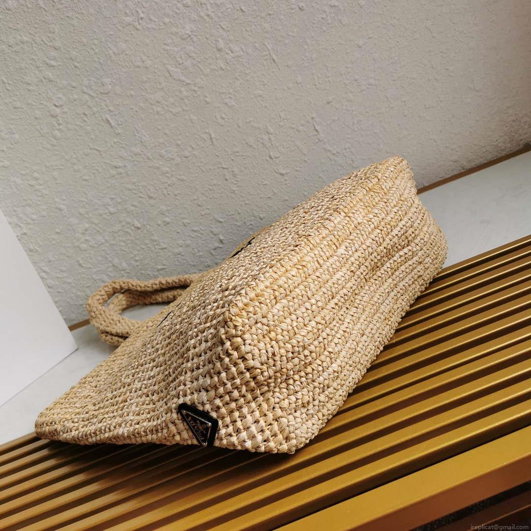 Prada 1BG392 Large Crochet tote bag Apricot