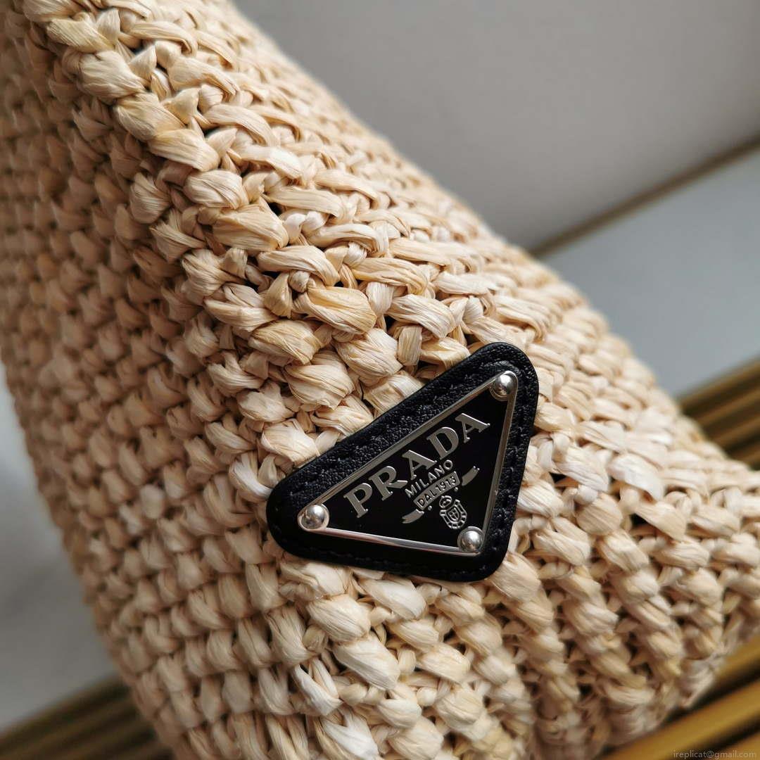 Prada 1BG392 Large Crochet tote bag Apricot