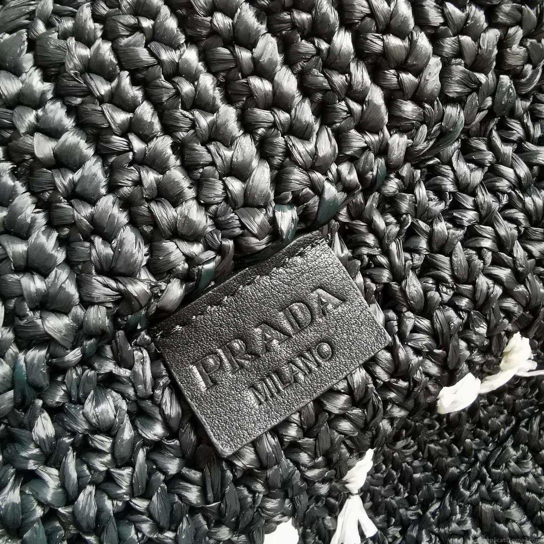 Prada 1BG392 Large Crochet tote bag Black
