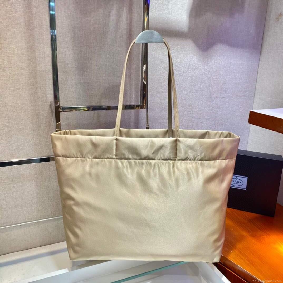 Prada 1BG107 Re Nylon Medium Tote Bag Apricot