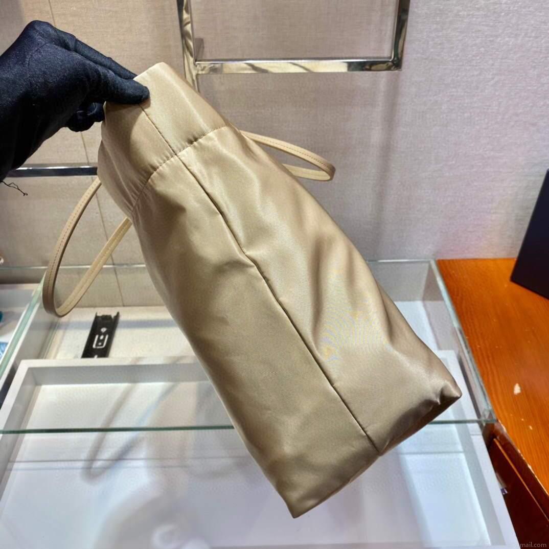 Prada 1BG107 Re Nylon Medium Tote Bag Apricot