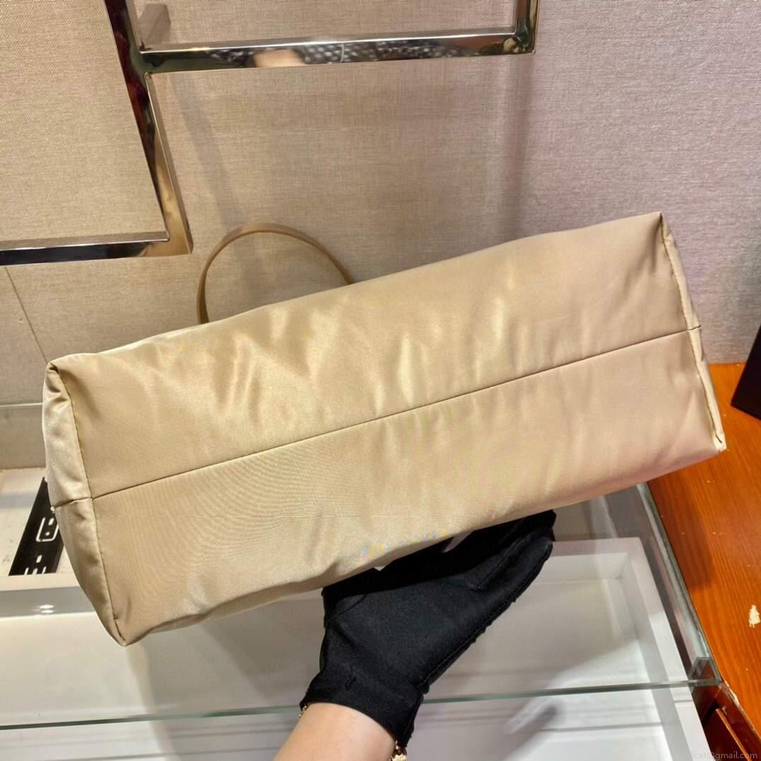 Prada 1BG107 Re Nylon Medium Tote Bag Apricot