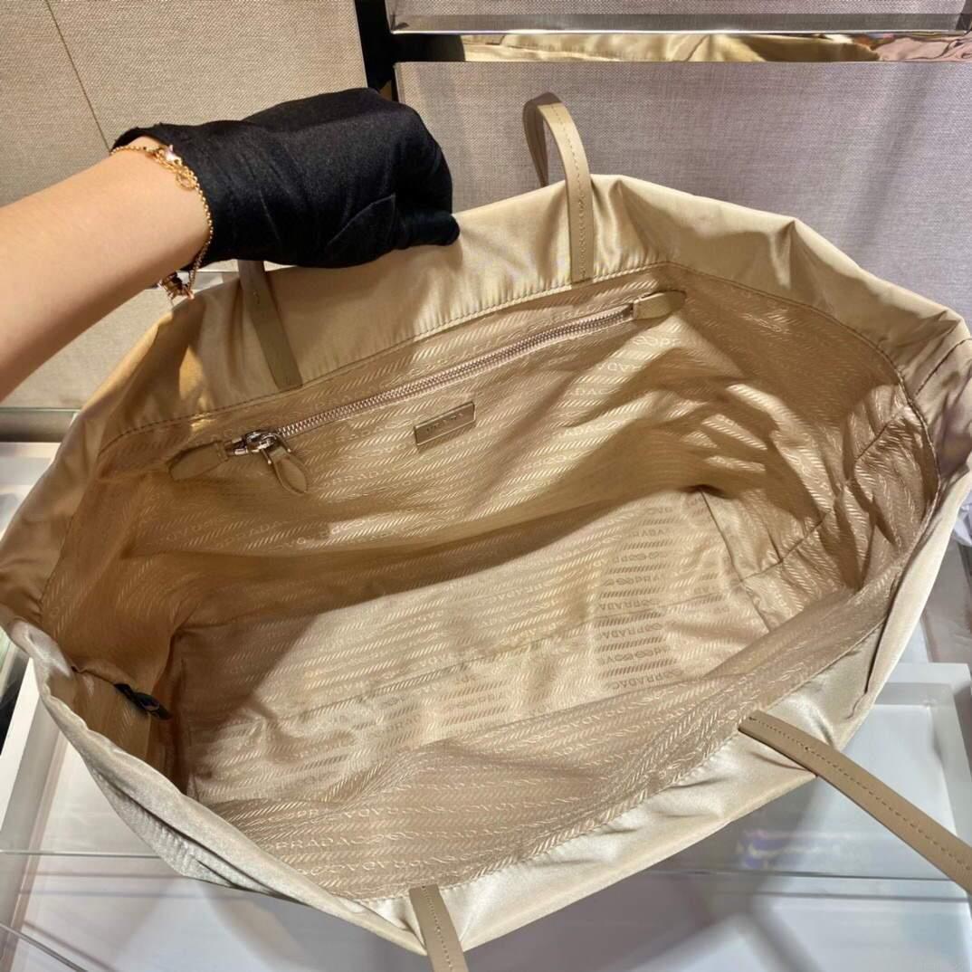 Prada 1BG107 Re Nylon Medium Tote Bag Apricot
