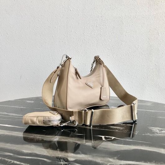 Prada 1BH204 Prada Re-Edition 2005 Nylon Bag Apricot