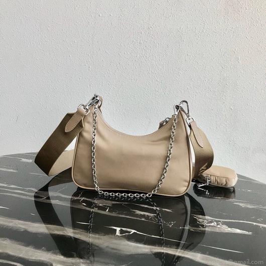 Prada 1BH204 Prada Re-Edition 2005 Nylon Bag Apricot