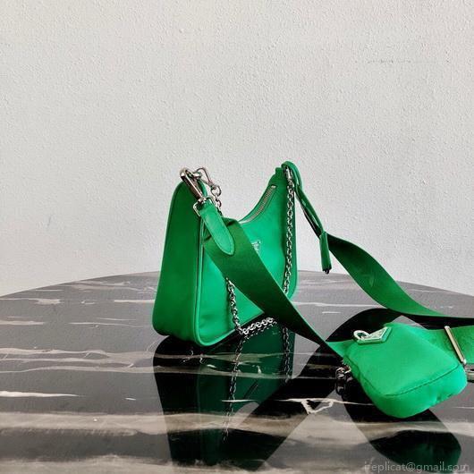 Prada 1BH204 Prada Re-Edition 2005 Nylon Bag Green