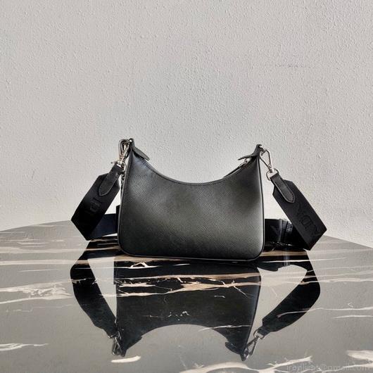 Prada 1BH204 Prada Re-Edition 2005 Saffiano leather Bag in Black Silver