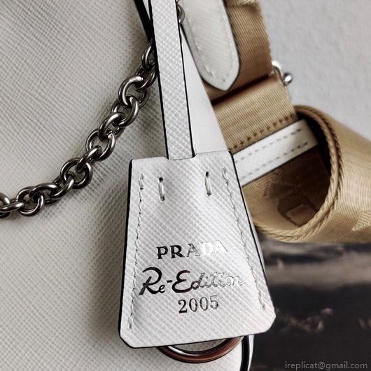 Prada 1BH204 Prada Re-Edition 2005 Saffiano leather Bag in White Silver