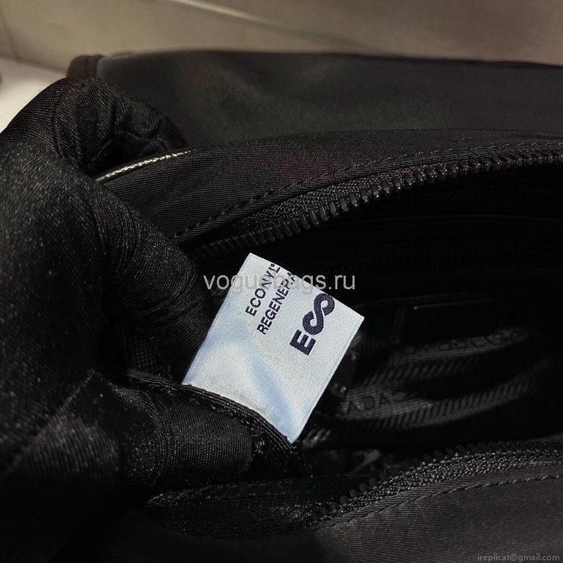 Prada 2VD039 Re Nylon And Saffiano Leather Shoulder Bag in Black