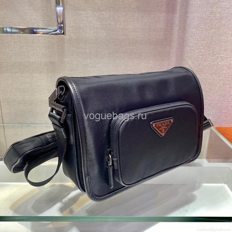 Prada 2VD041 Re Nylon And Saffiano Leather Shoulder Bag in Black