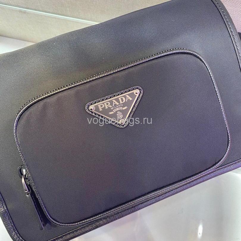 Prada 2VD041 Re Nylon And Saffiano Leather Shoulder Bag in Black