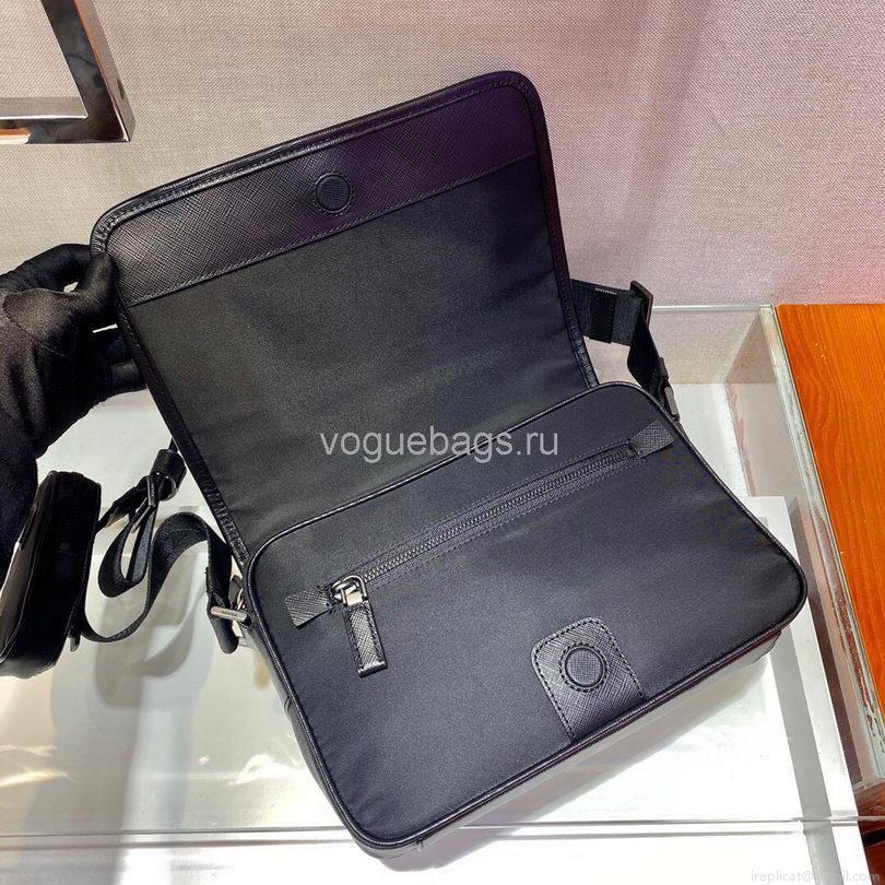 Prada 2VD041 Re Nylon And Saffiano Leather Shoulder Bag in Black