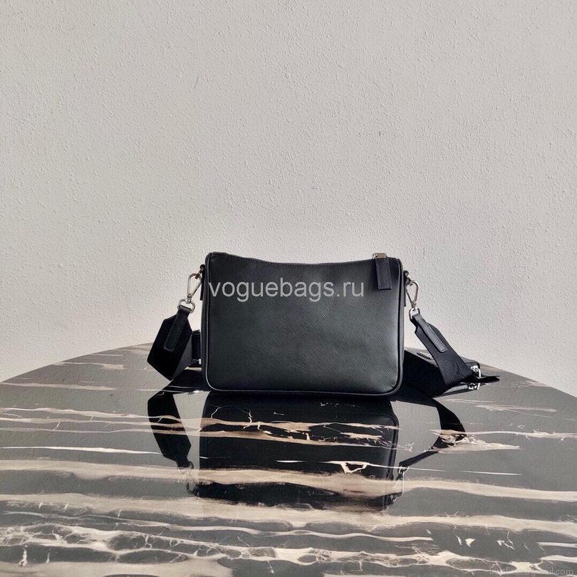Prada 2VH113 Saffiano Leather Shoulder Bag in Black