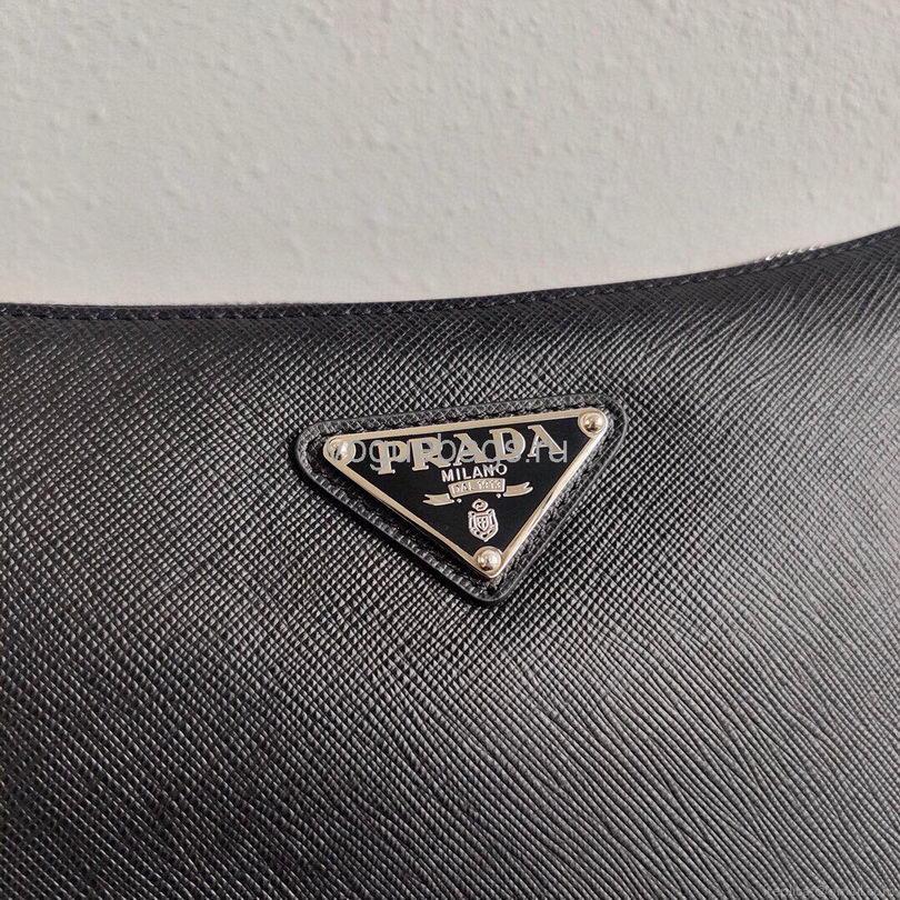 Prada 2VH113 Saffiano Leather Shoulder Bag in Black