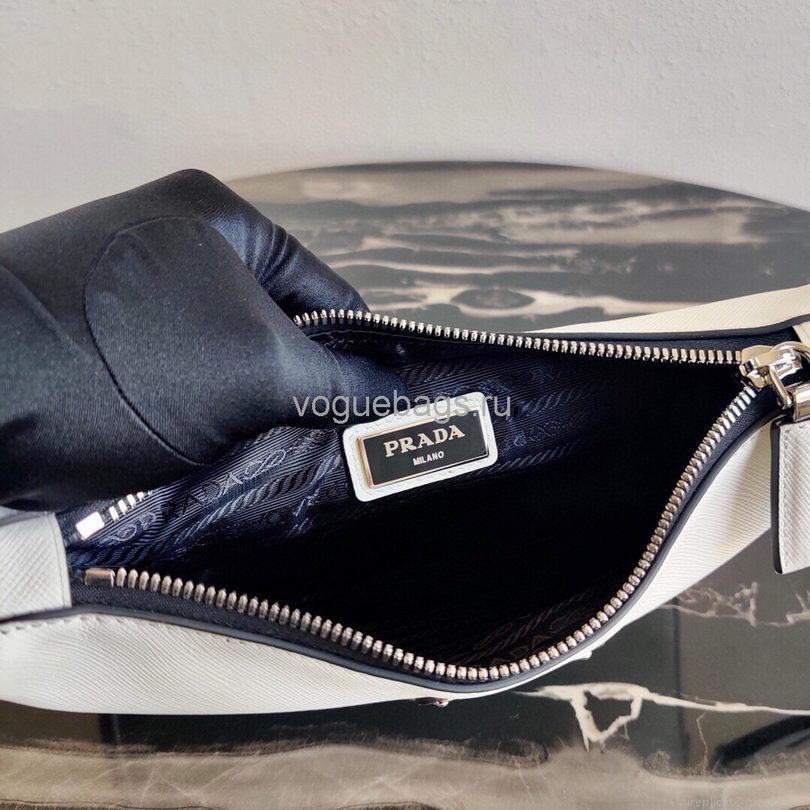 Prada 2VH113 Saffiano leather shoulder Bag in White