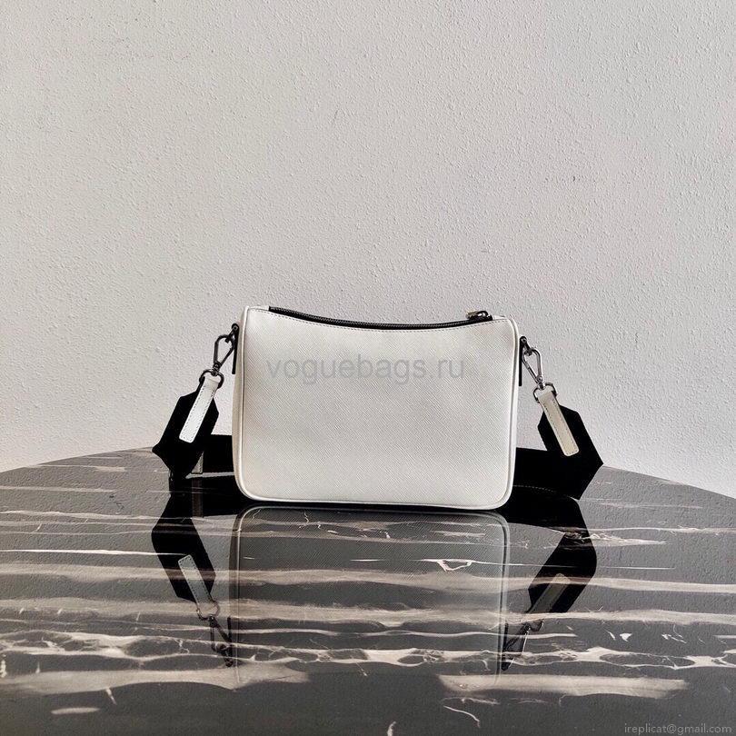 Prada 2VH113 Saffiano leather shoulder Bag in White