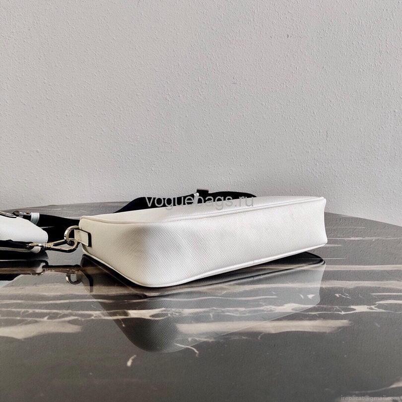 Prada 2VH113 Saffiano leather shoulder Bag in White