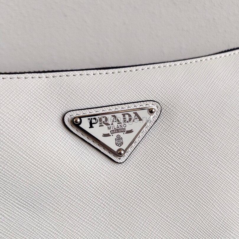 Prada 2VH113 Saffiano leather shoulder Bag in White