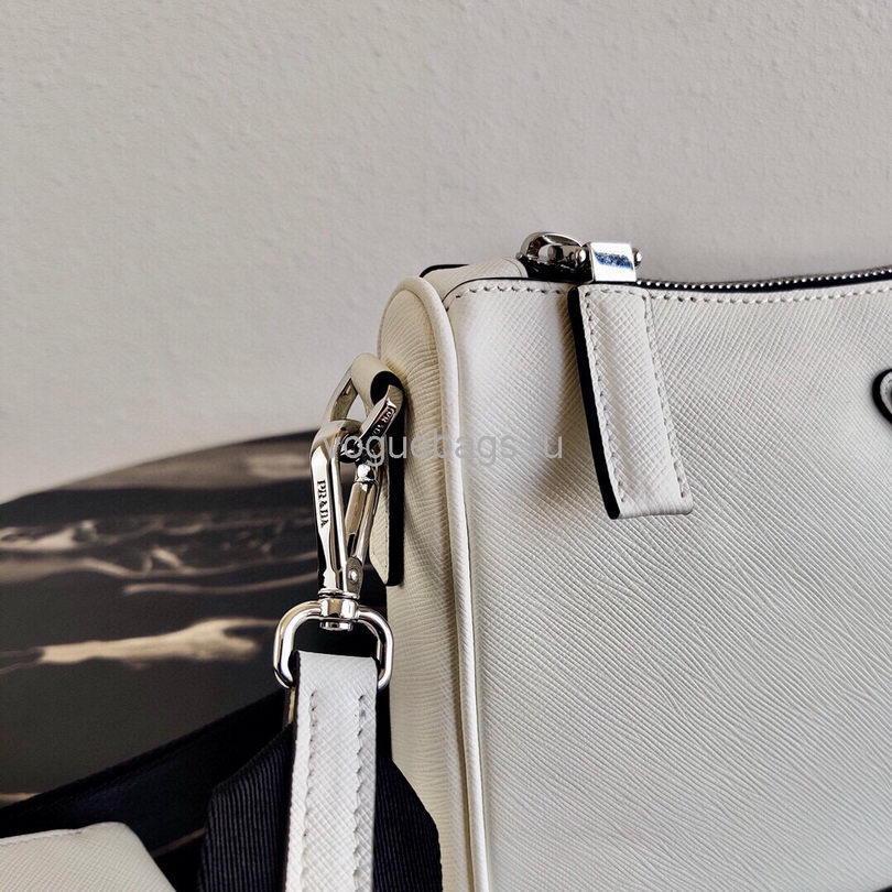 Prada 2VH113 Saffiano leather shoulder Bag in White